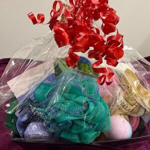 Spa Day Relaxation Valentine's Gift Basket - Bath Bombs, Masks & More